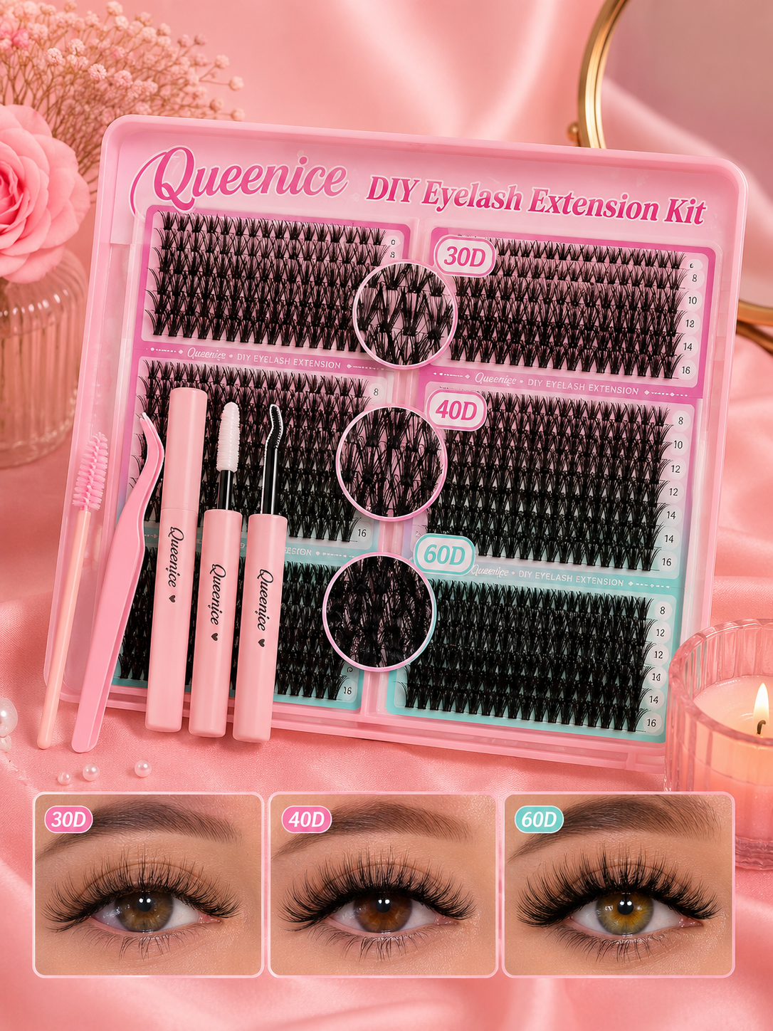 🌸 Kit d’Extension de Cils DIY – Regard Glamour en Quelques Minutes ✨👁️