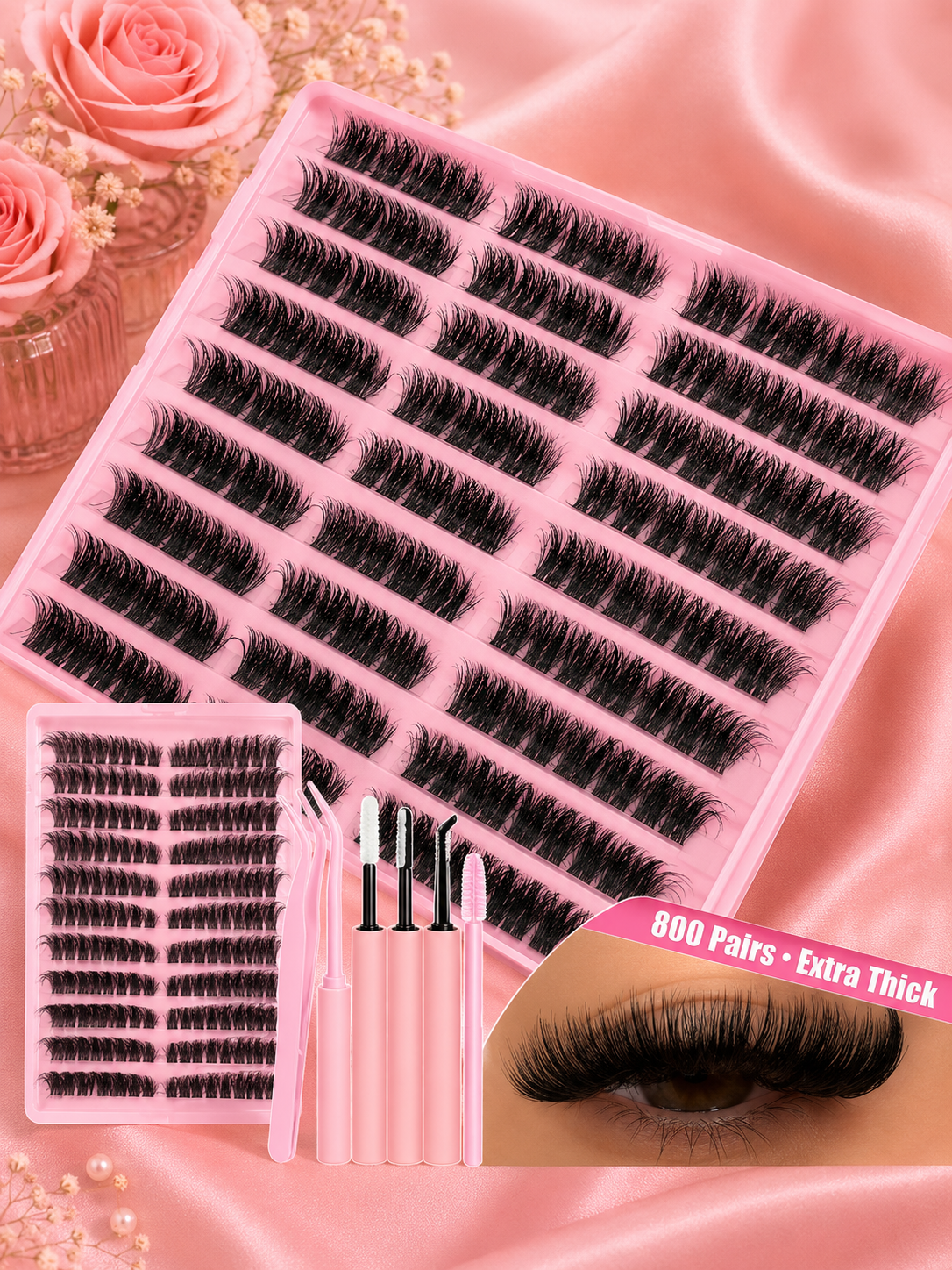 🌸 Kit d’Extension de Cils DIY – Regard Glamour en Quelques Minutes ✨👁️