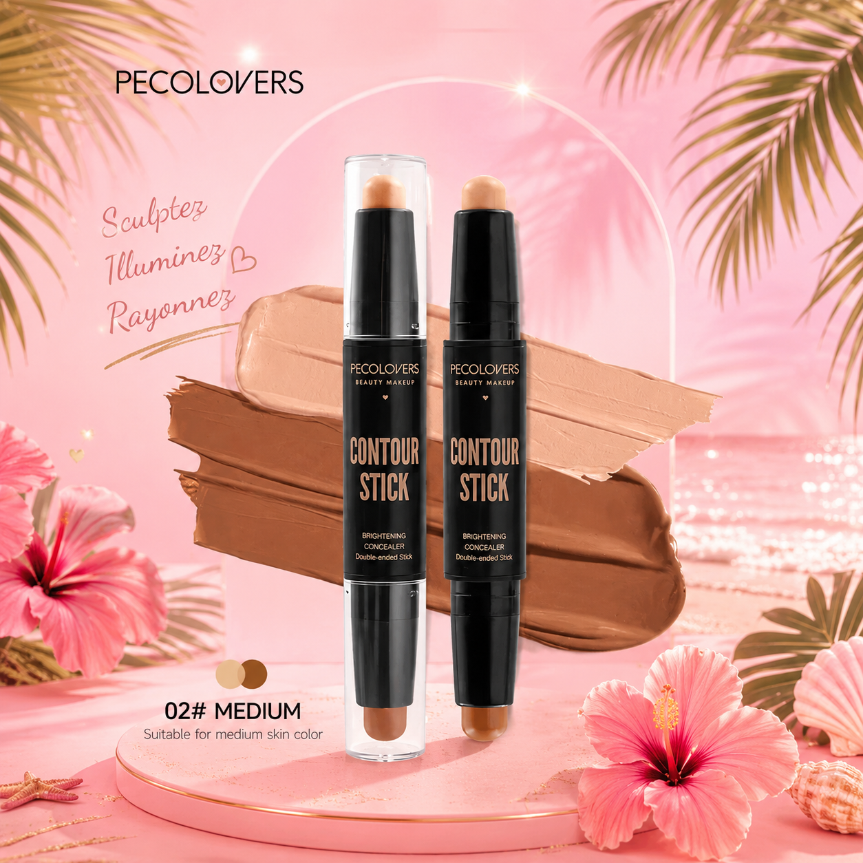 ✨💄 Stick Contour & Highlighter 2-en-1 Waterproof | Glow by Léna Island 💖