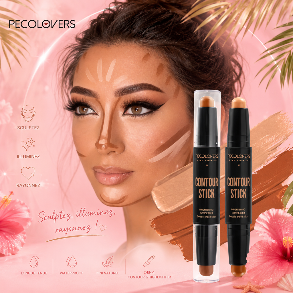 ✨💄 Stick Contour & Highlighter 2-en-1 Waterproof | Glow by Léna Island 💖