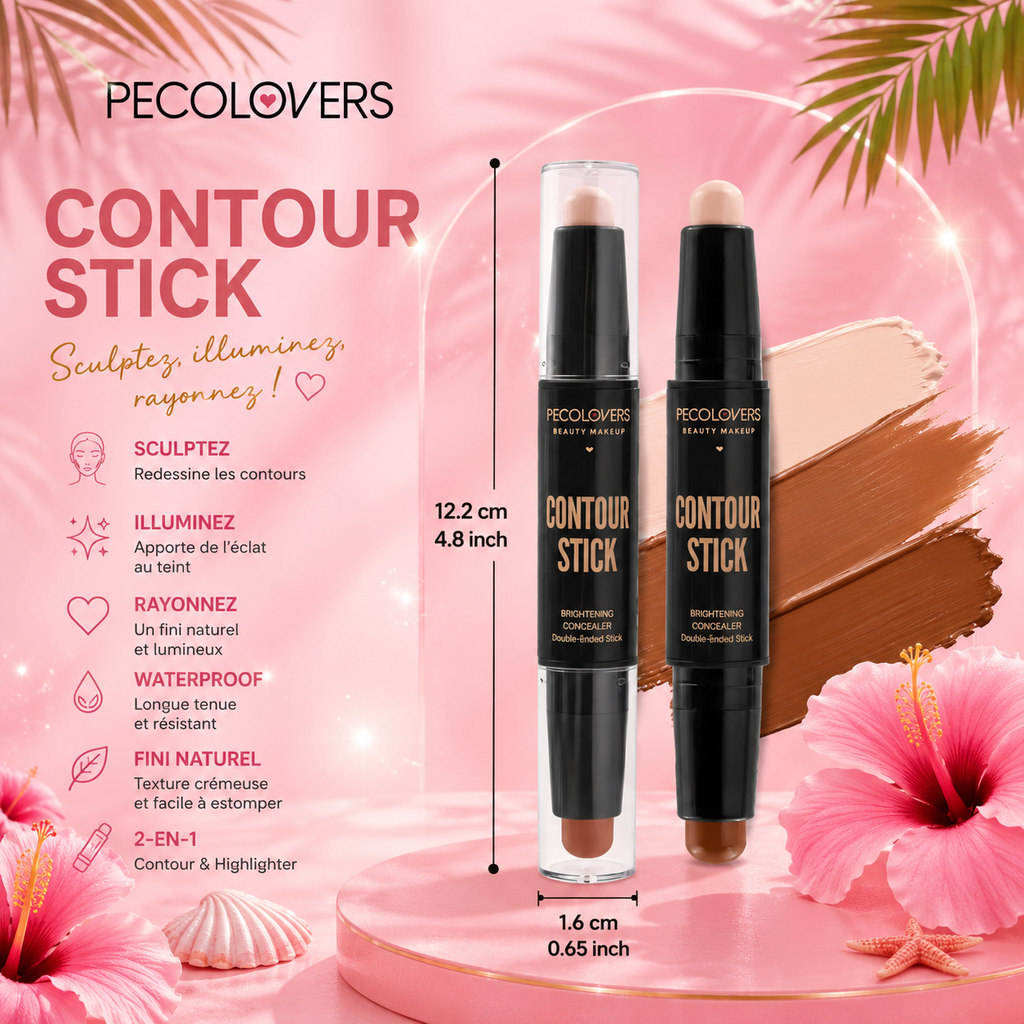 ✨💄 Stick Contour & Highlighter 2-en-1 Waterproof | Glow by Léna Island 💖