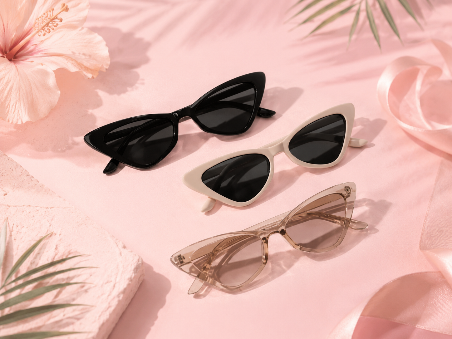 🕶️✨ Lot de 3 Paires de Lunettes de Soleil Cat Eye Vintage – Élégance & Style 💖