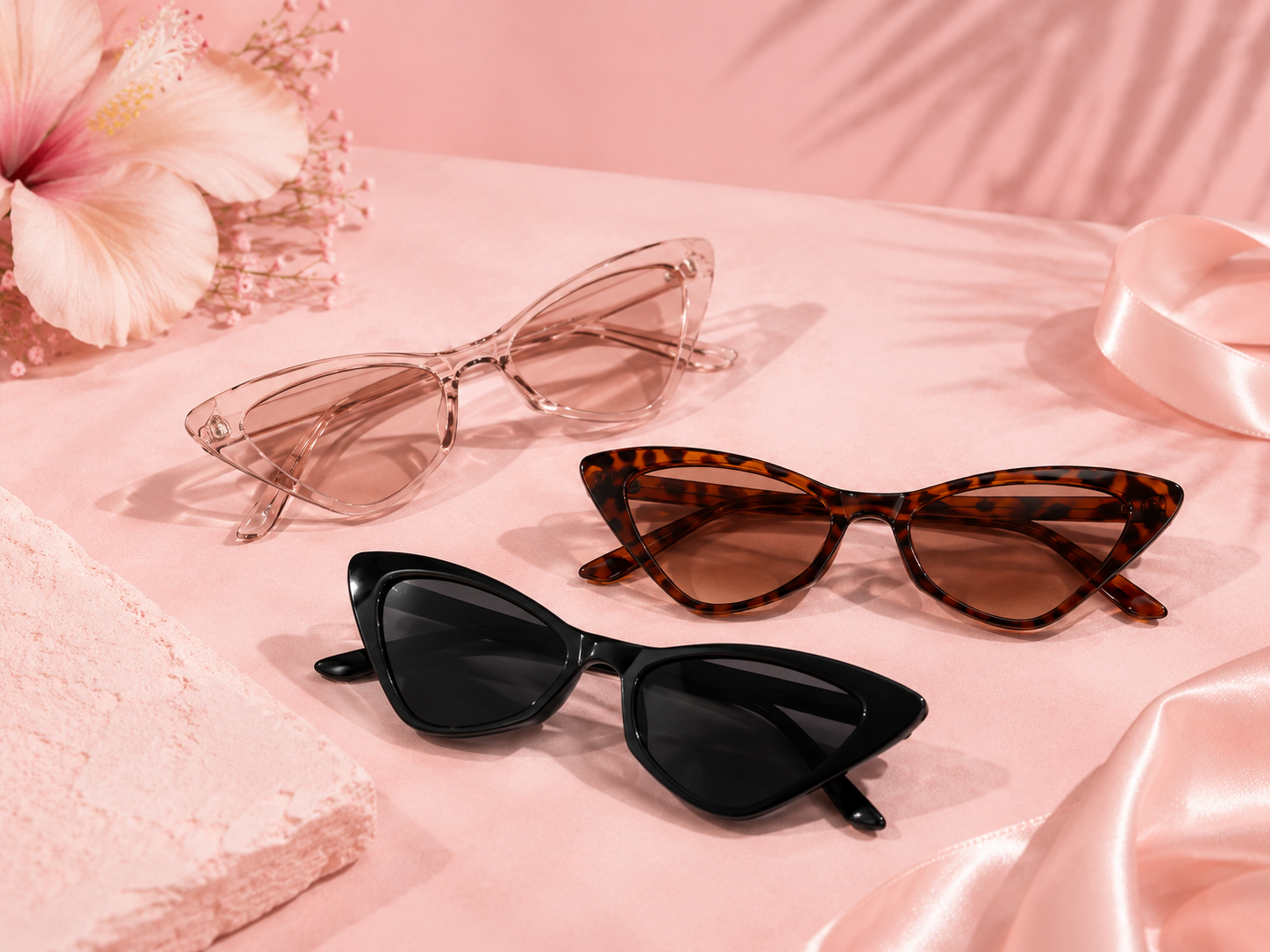 🕶️✨ Lot de 3 Paires de Lunettes de Soleil Cat Eye Vintage – Élégance & Style 💖