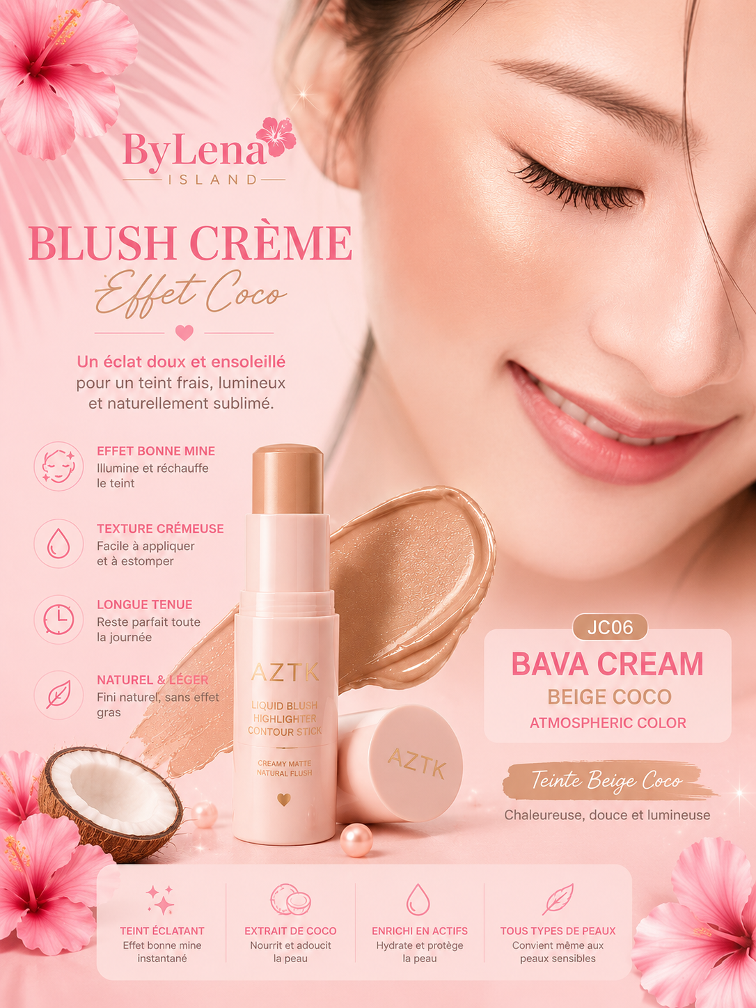 ✨ Blush Liquide, Highlighter & Contour 3-en-1 💖