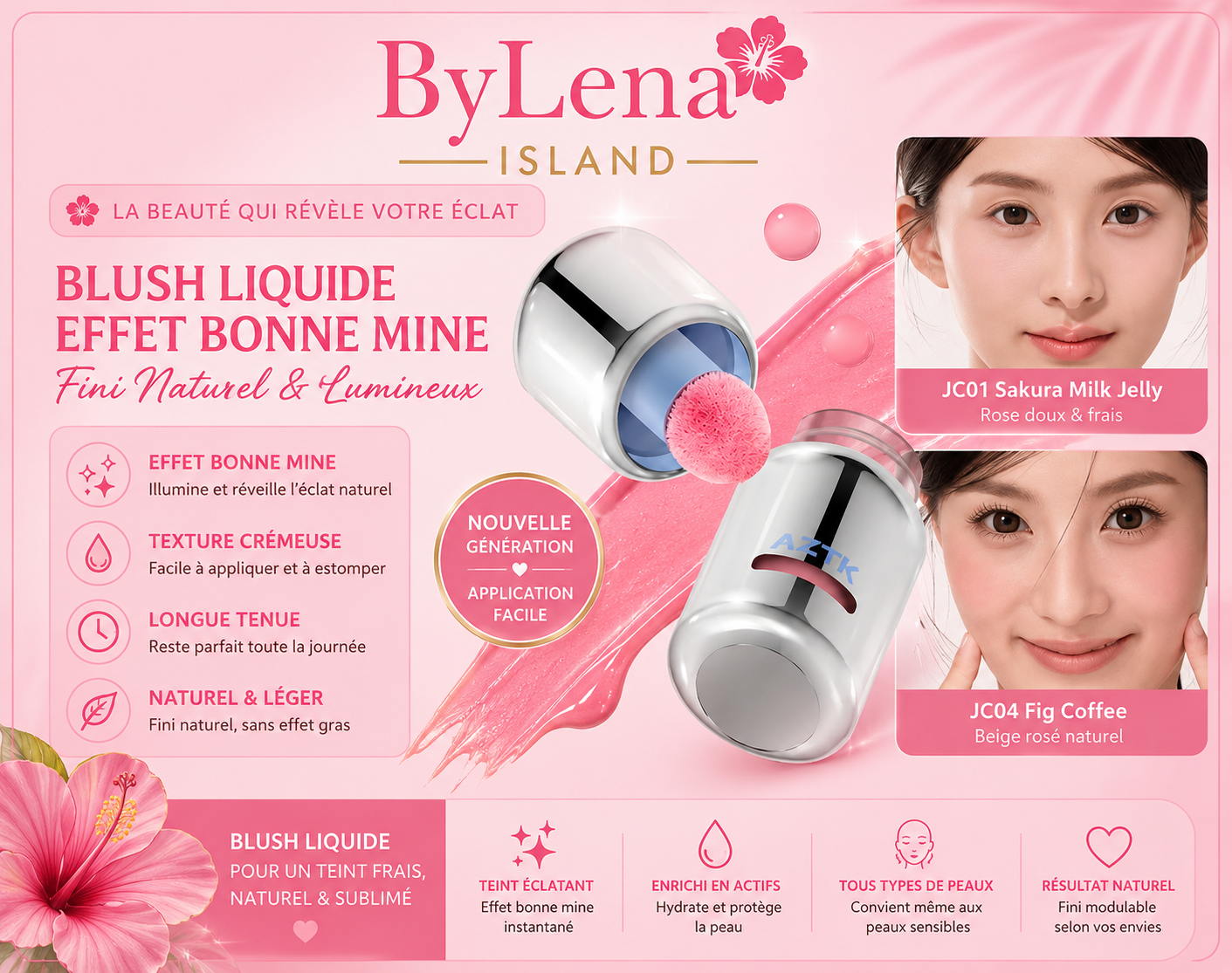 ✨ Blush Liquide, Highlighter & Contour 3-en-1 💖