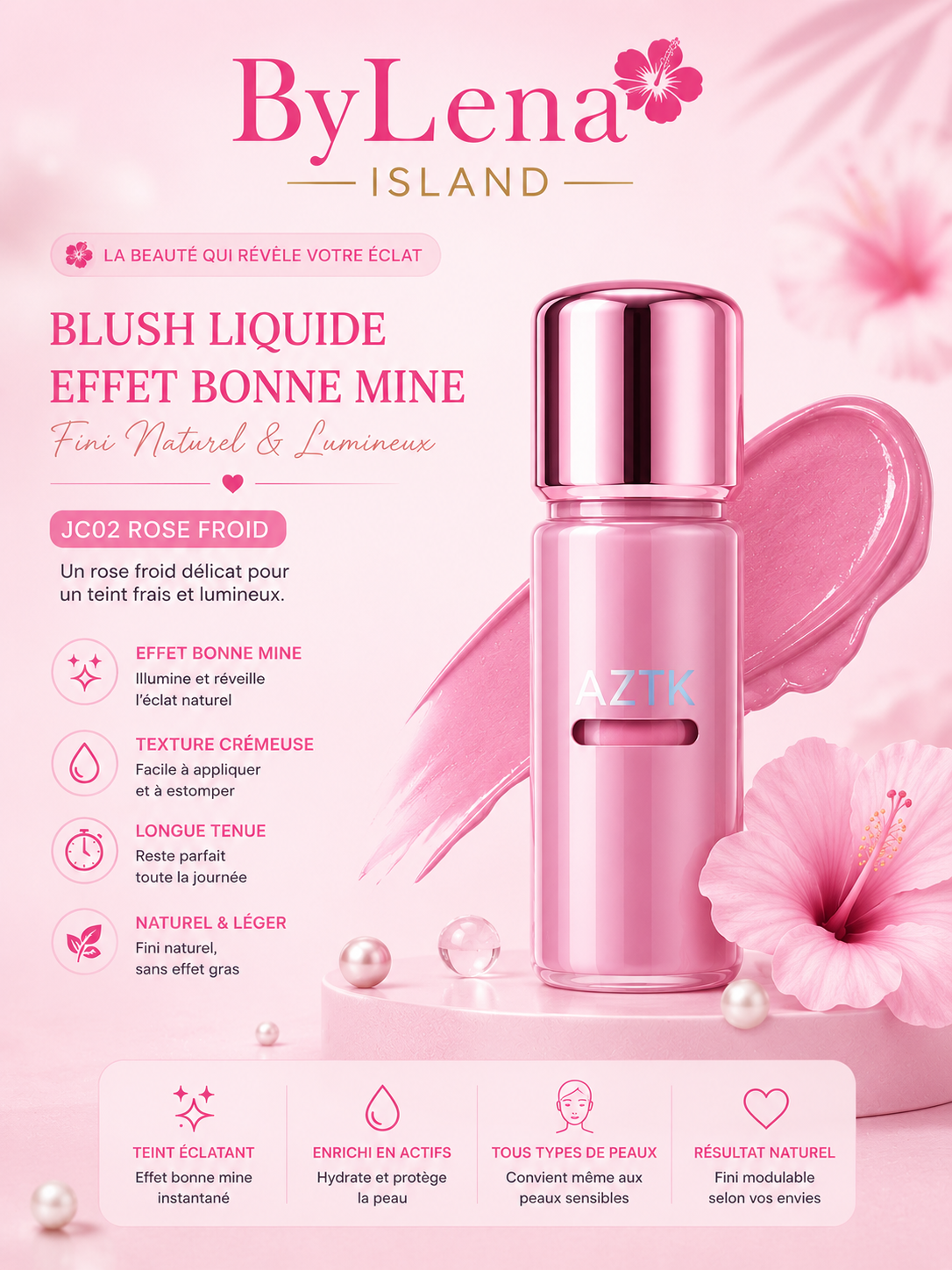 ✨ Blush Liquide, Highlighter & Contour 3-en-1 💖