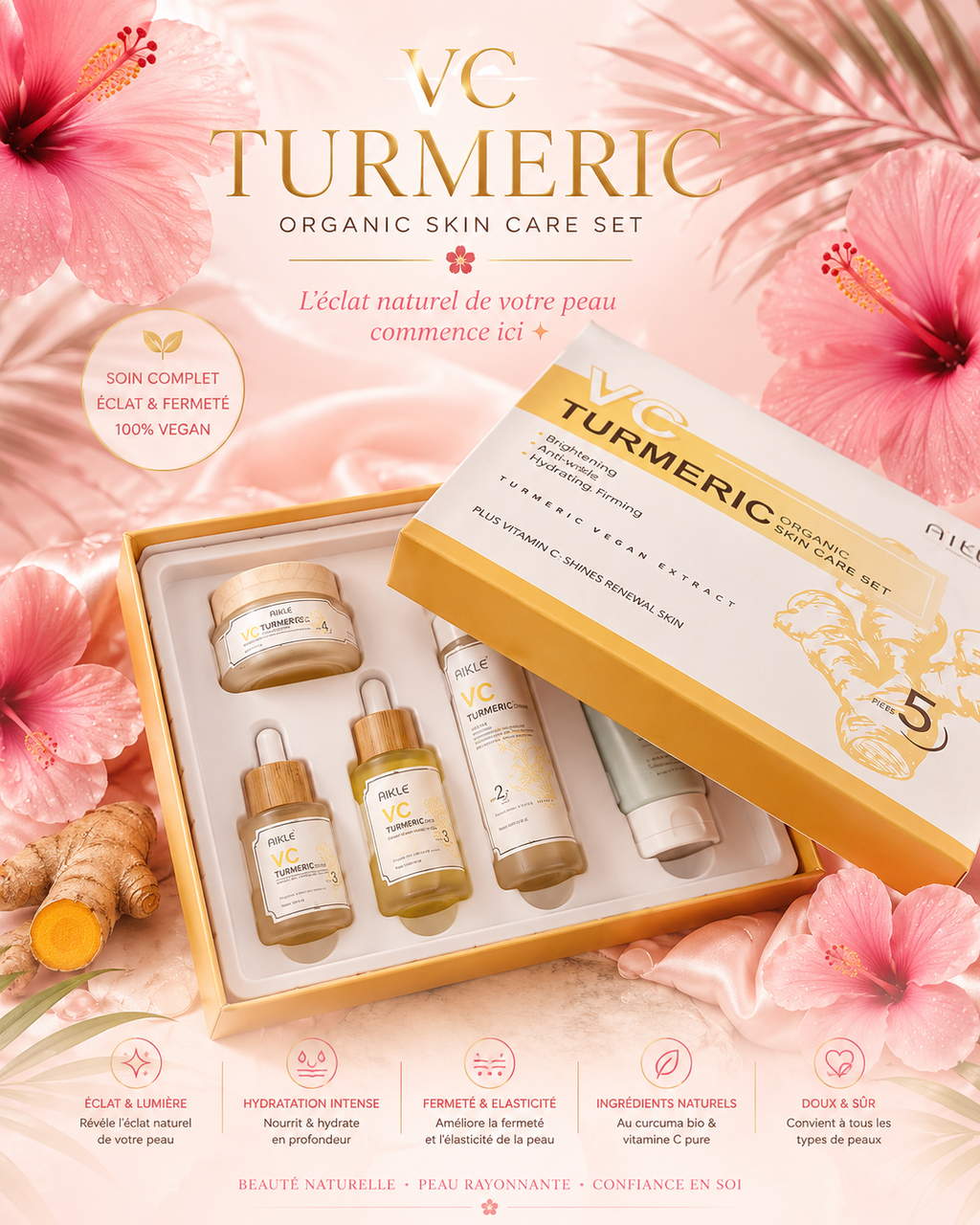 ✨🌿 Coffret Éclat au Curcuma & Vitamine C – Peau Lumineuse | Glow by Lena Island 🌿✨