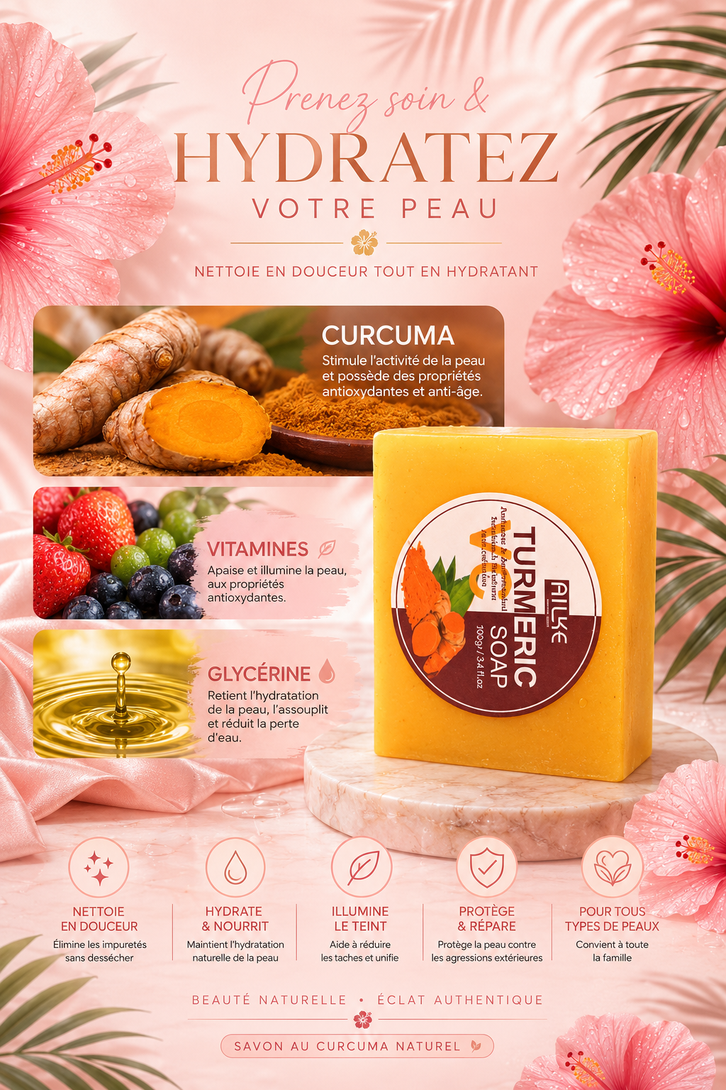 ✨🌿 Coffret Éclat au Curcuma & Vitamine C – Peau Lumineuse | Glow by Lena Island 🌿✨