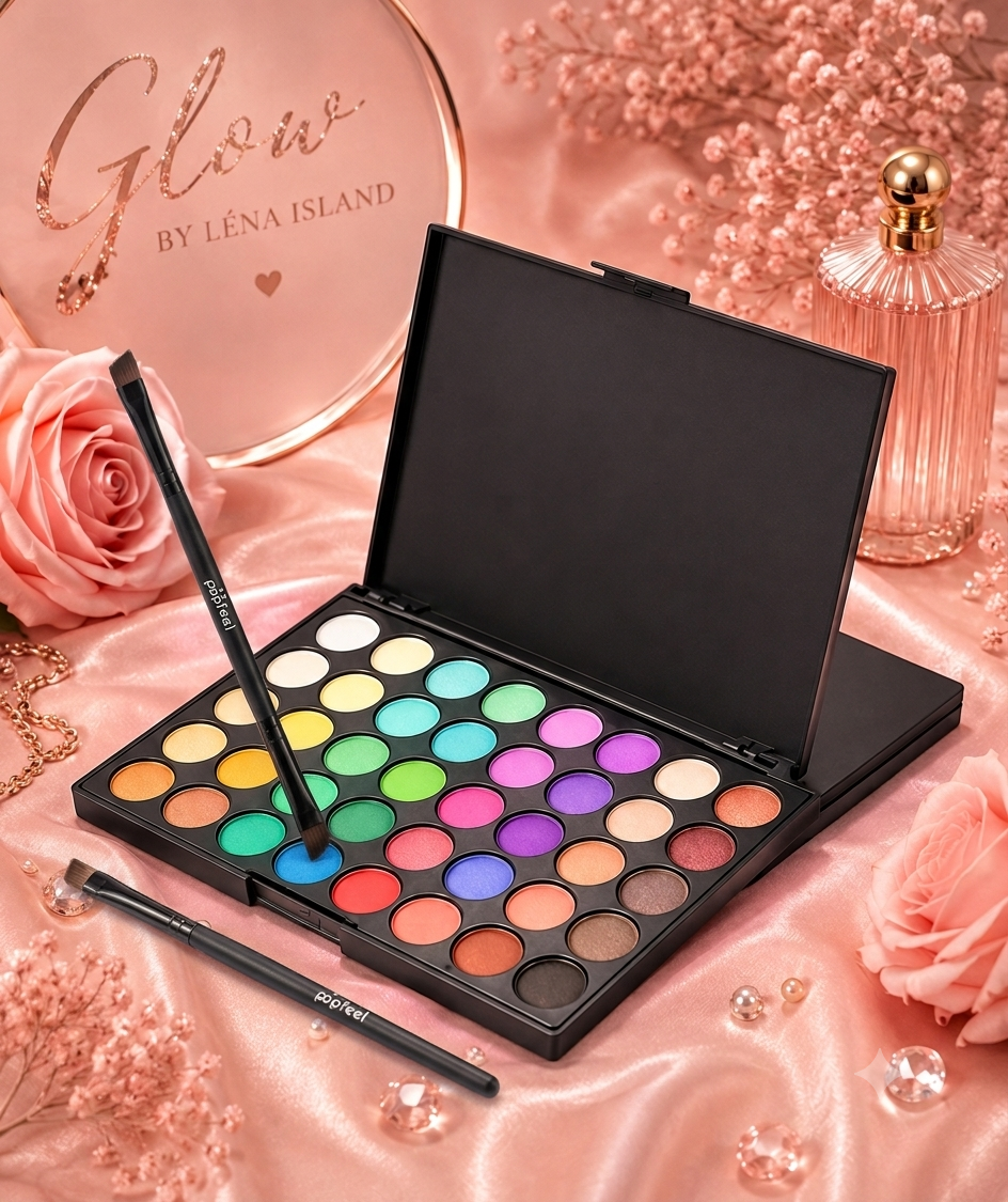 🌸 Palette de Fards à Paupières 40 Couleurs – Mate & Pailletée ✨