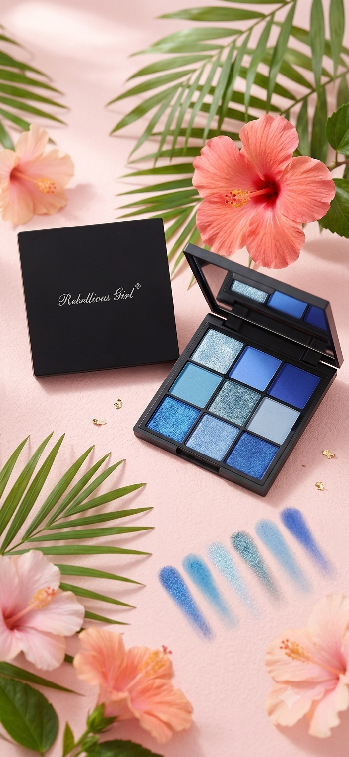 🎨 Palette de Fards à Paupières 9 Couleurs - Ocean Blue ✨
