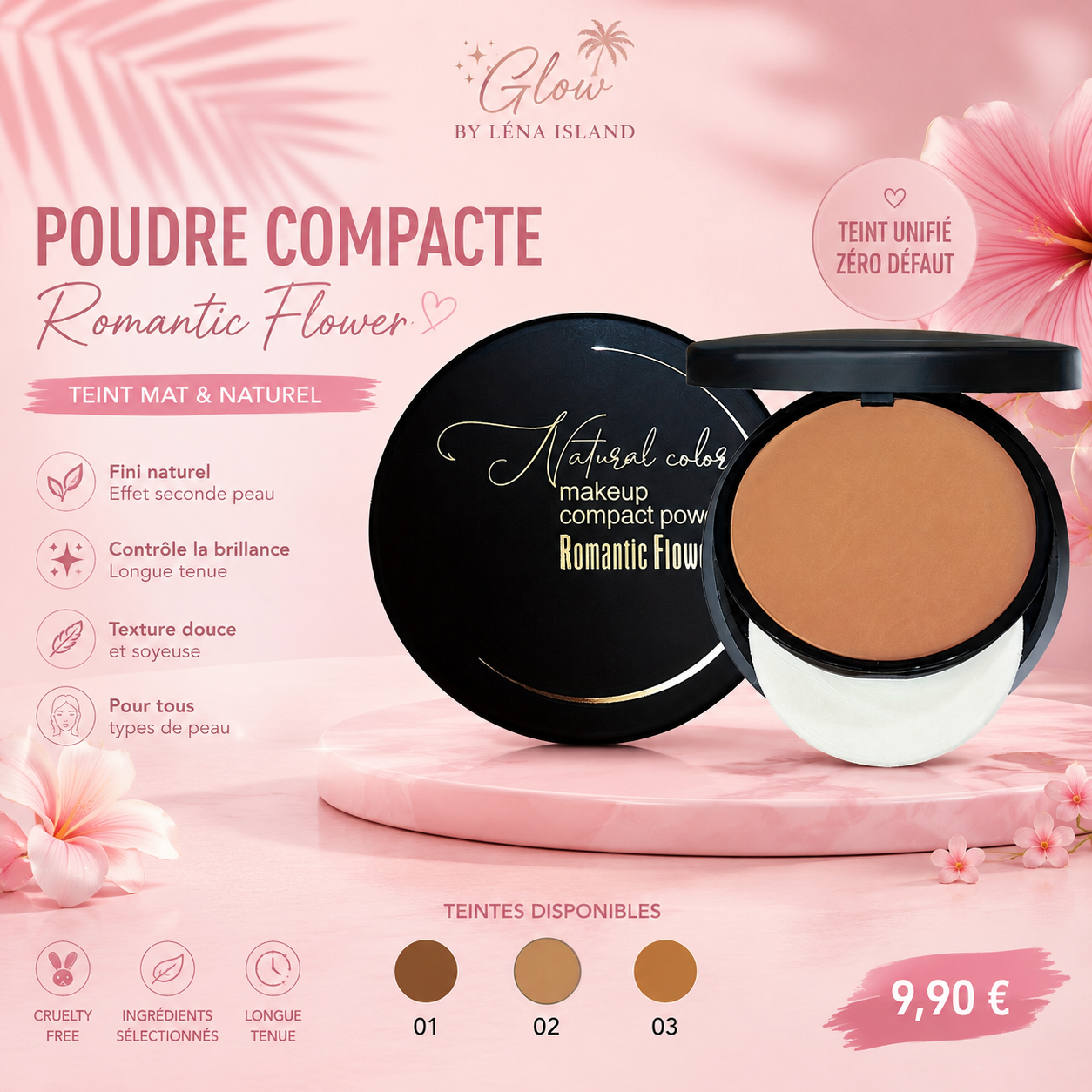 ✨ Poudre de Contouring Mat Longue Tenue – Sculpte & Illumine le Visage | Fini Naturel