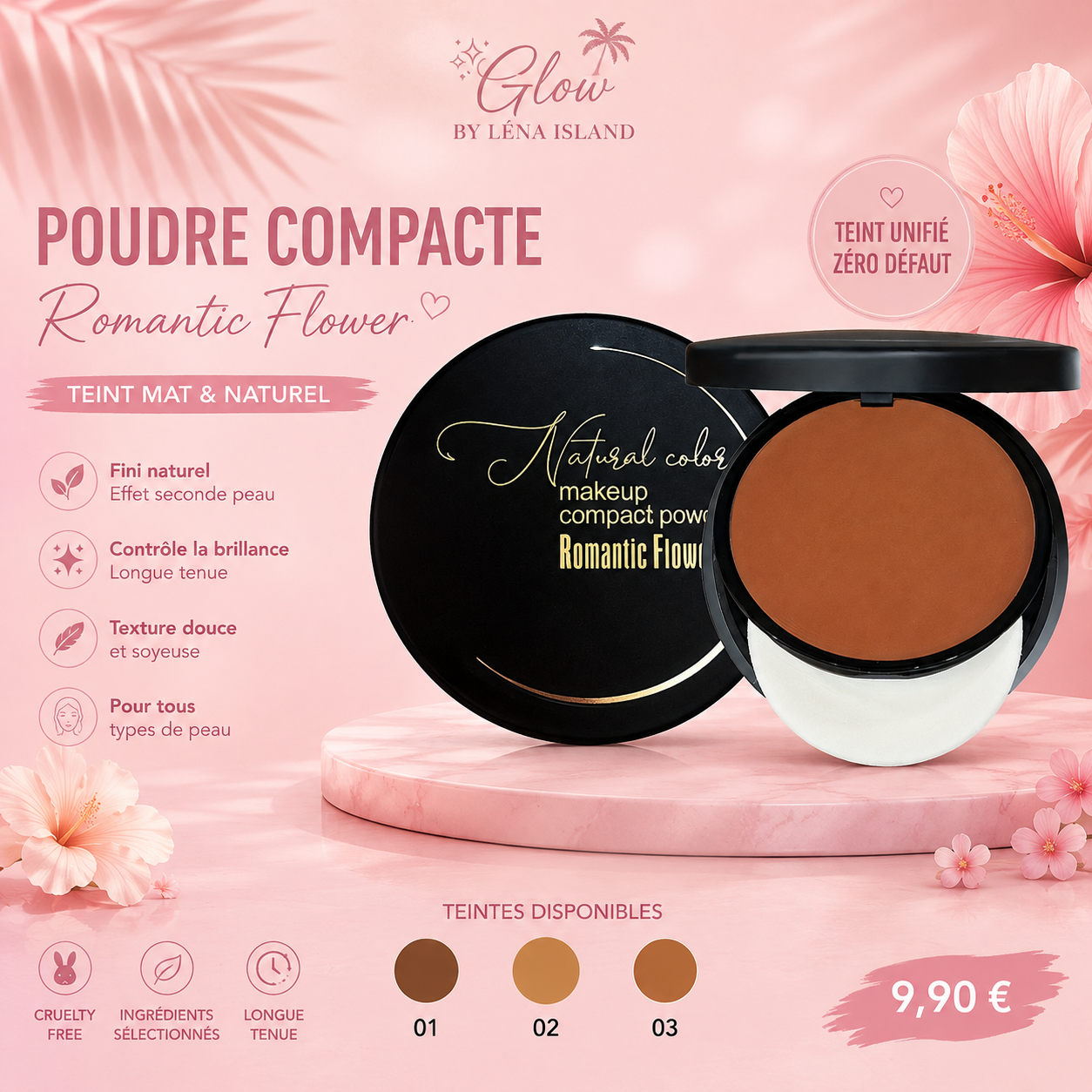 ✨ Poudre de Contouring Mat Longue Tenue – Sculpte & Illumine le Visage | Fini Naturel