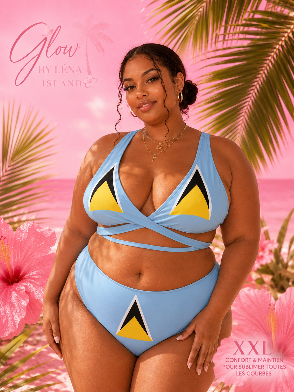 🇱🇨 Bikini Push-Up Sainte-Lucie 🌺 | Maillot 2 Pièces Sculptant & Élégant ✨
