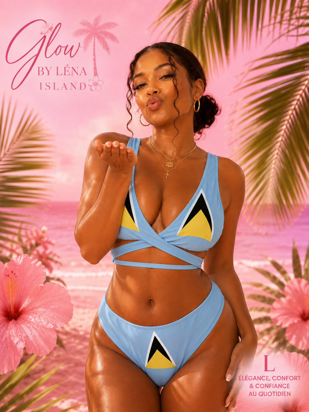 🇱🇨 Bikini Push-Up Sainte-Lucie 🌺 | Maillot 2 Pièces Sculptant & Élégant ✨
