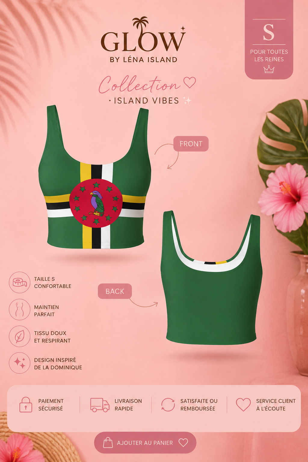 🌴💚 Crop Top Dominica – Island Vibes 🇩🇲✨