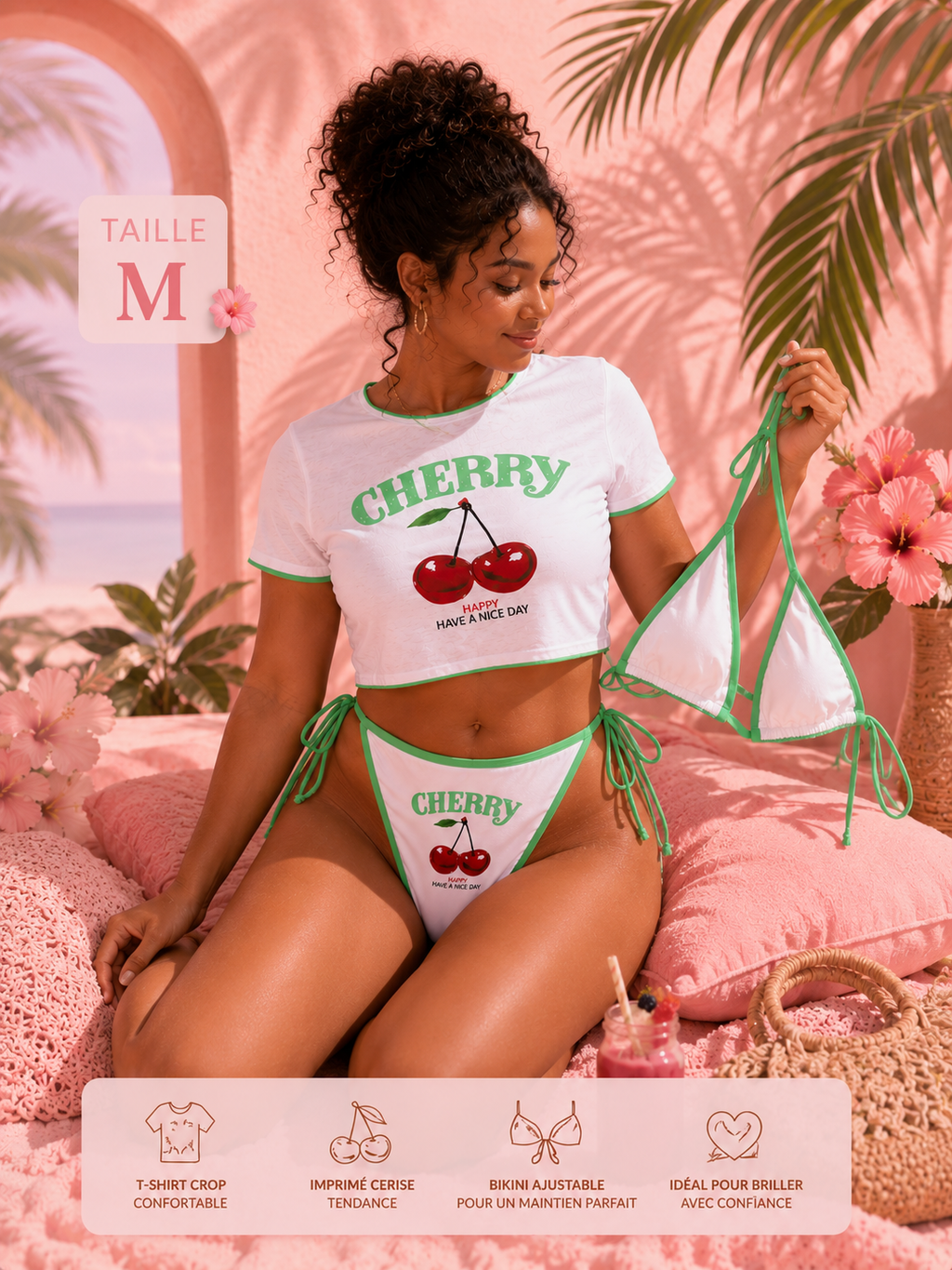 🍒 Bikini Cherry 3 Pièces – Fresh & Sexy Summer 🍒