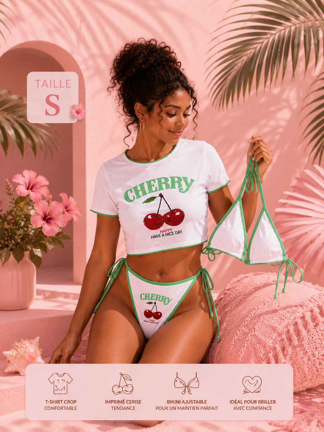 🍒 Bikini Cherry 3 Pièces – Fresh & Sexy Summer 🍒