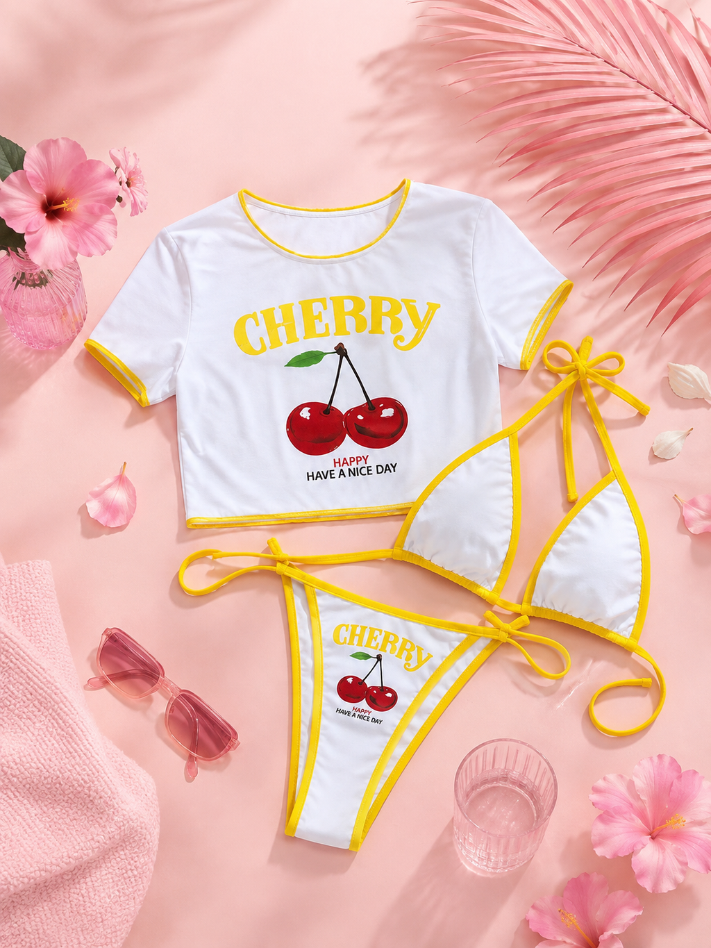 🍒 Bikini Cherry 3 Pièces – Fresh & Sexy Summer 🍒