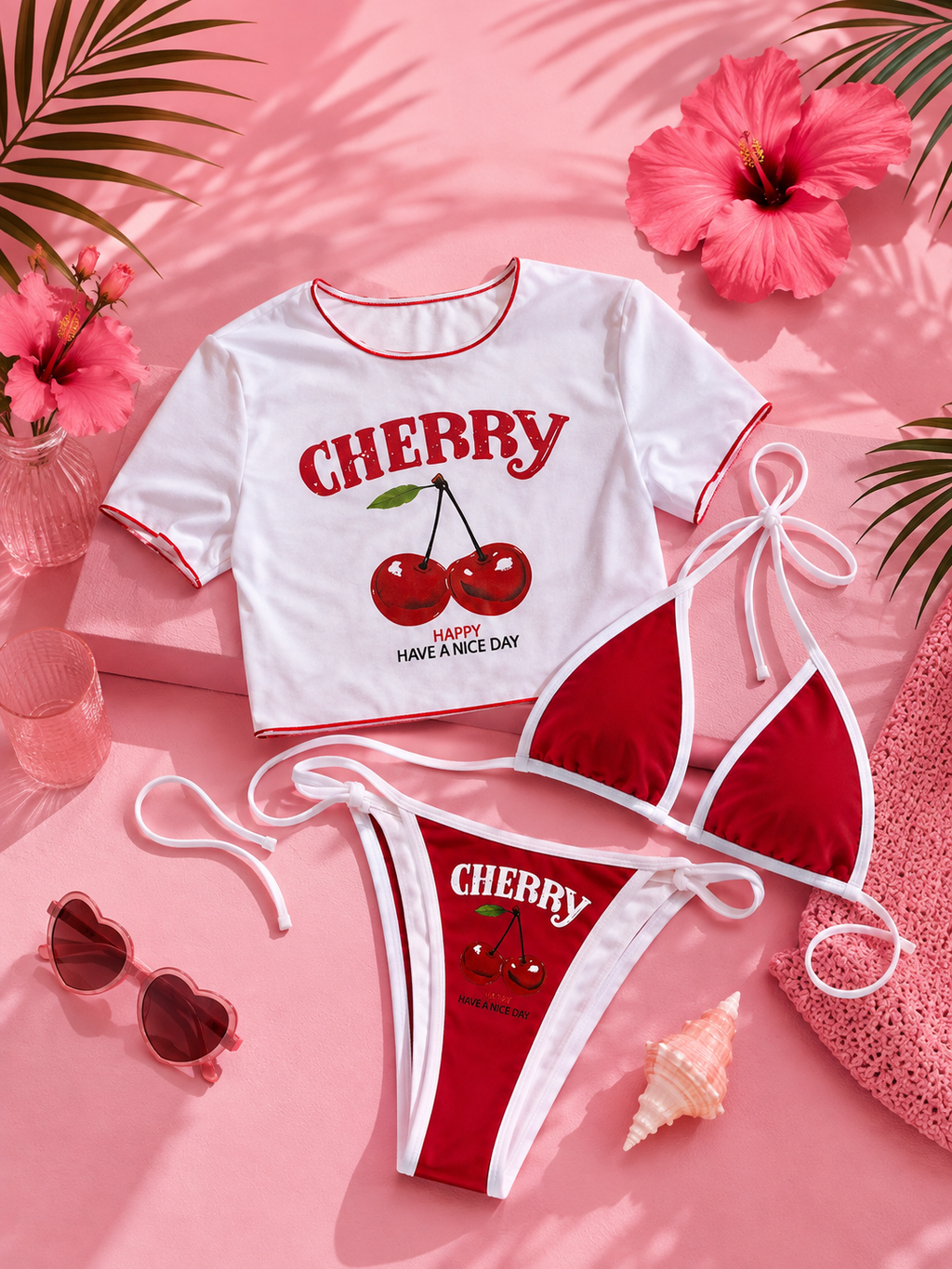 🍒 Bikini Cherry 3 Pièces – Fresh & Sexy Summer 🍒