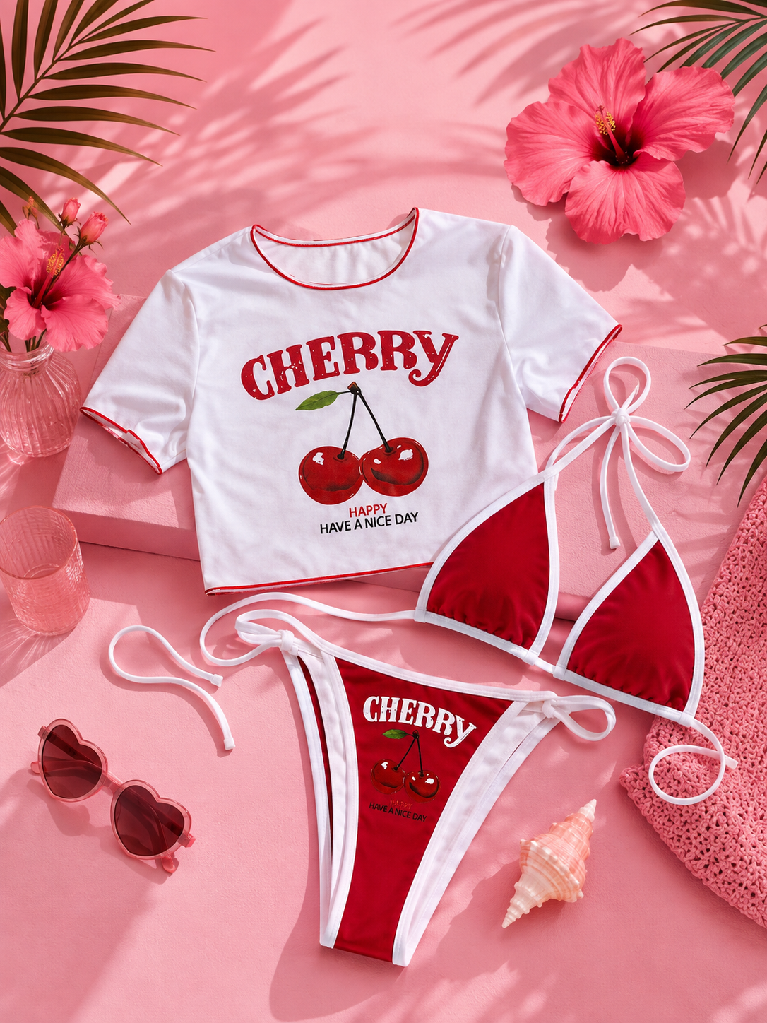 🍒 Bikini Cherry 3 Pièces – Fresh & Sexy Summer 🍒