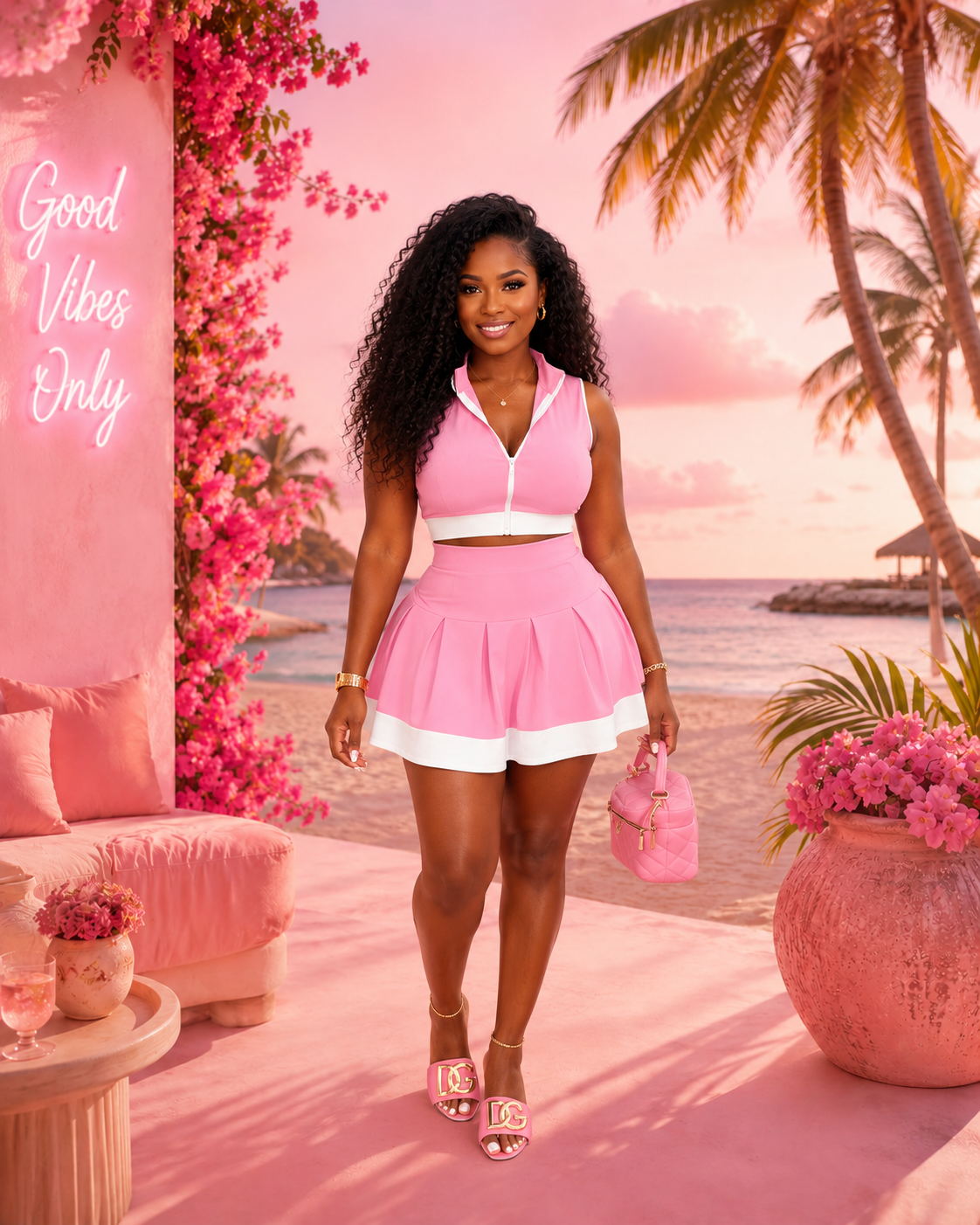 🌸✨ Ensemble Chic & Tropical – 2 Pièces ✨🌸