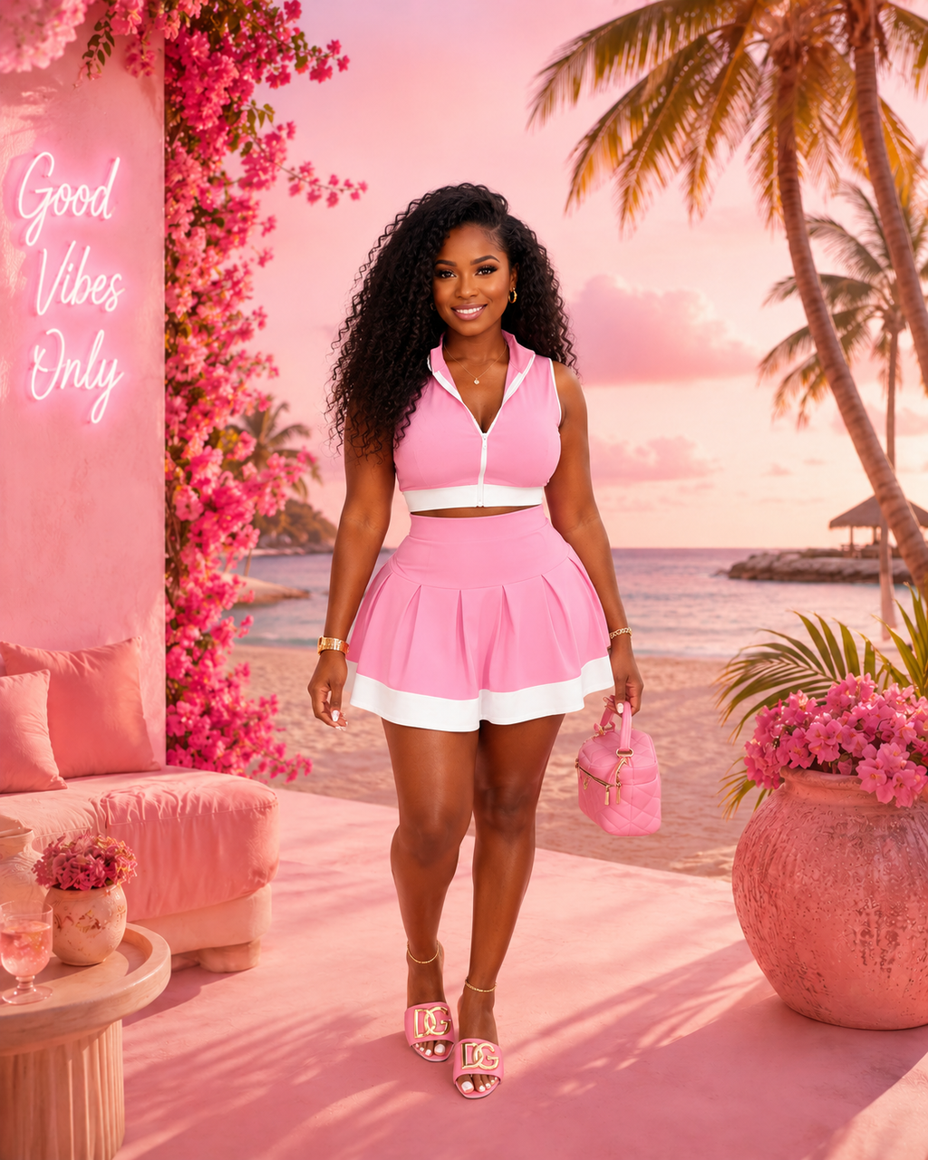 🌸✨ Ensemble Chic & Tropical – 2 Pièces ✨🌸