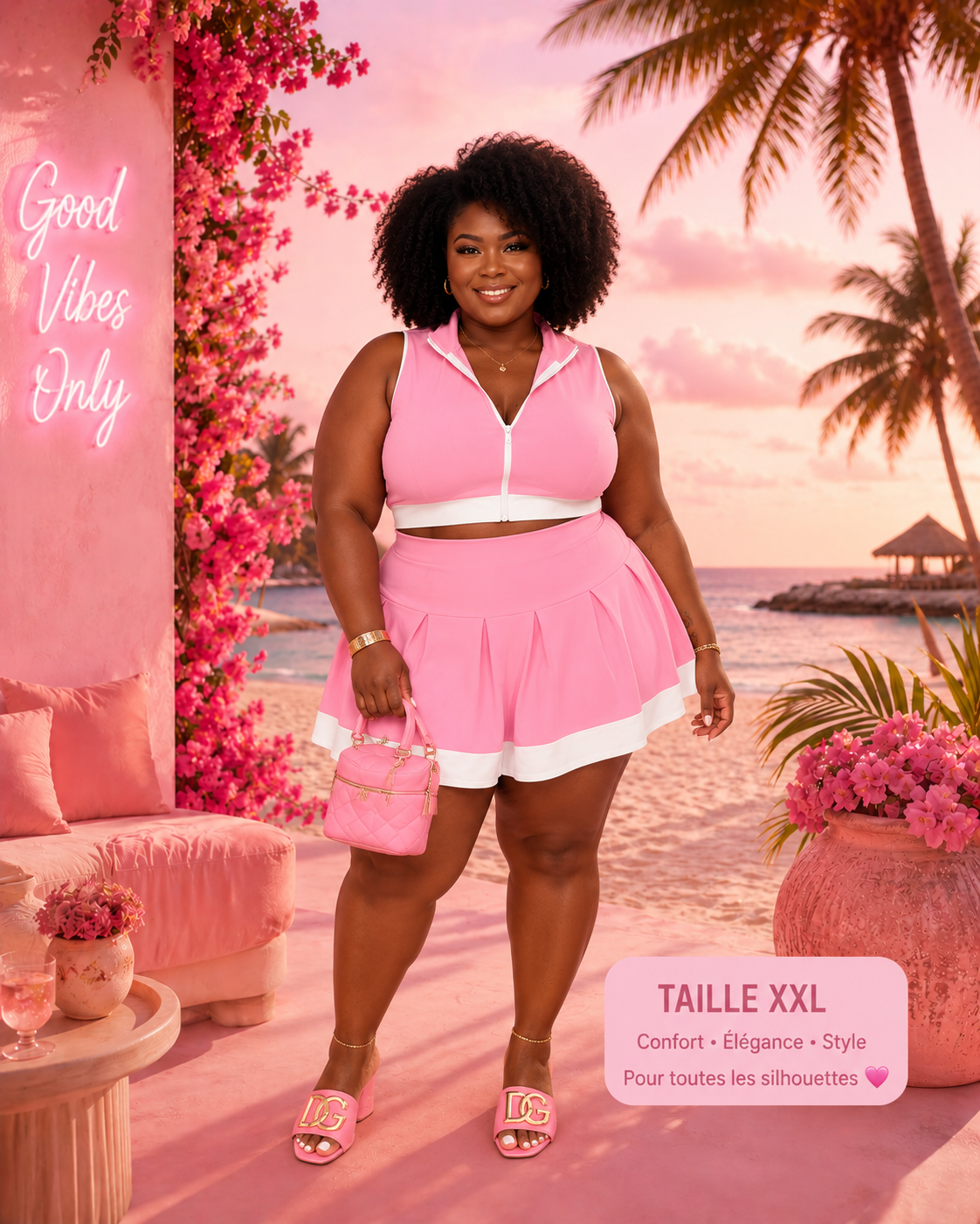 🌸✨ Ensemble Chic & Tropical – 2 Pièces ✨🌸