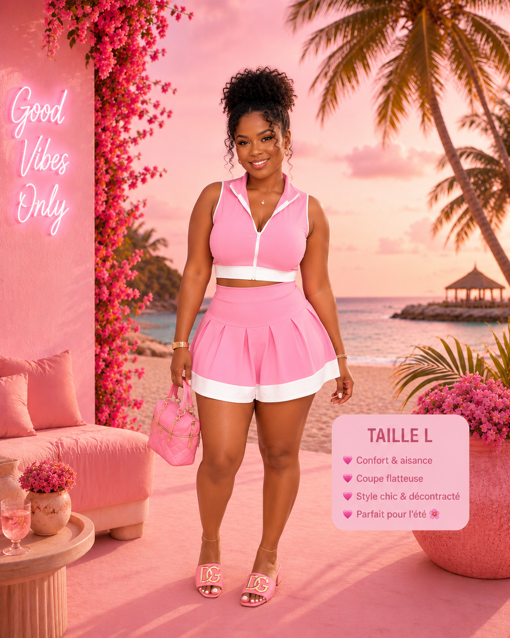 🌸✨ Ensemble Chic & Tropical – 2 Pièces ✨🌸