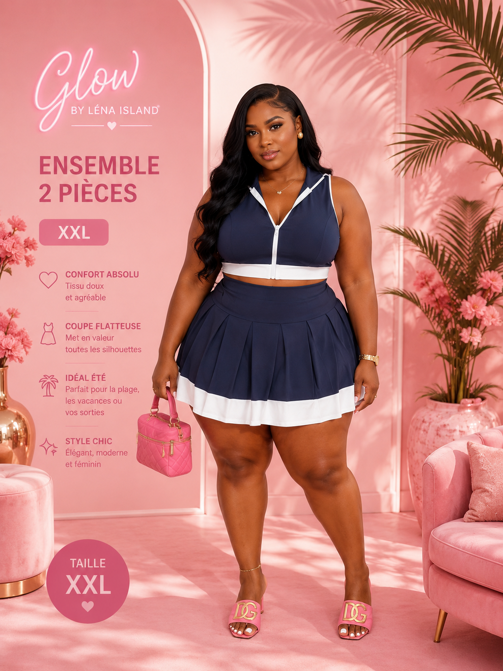 🌸✨ Ensemble Chic & Tropical – 2 Pièces ✨🌸