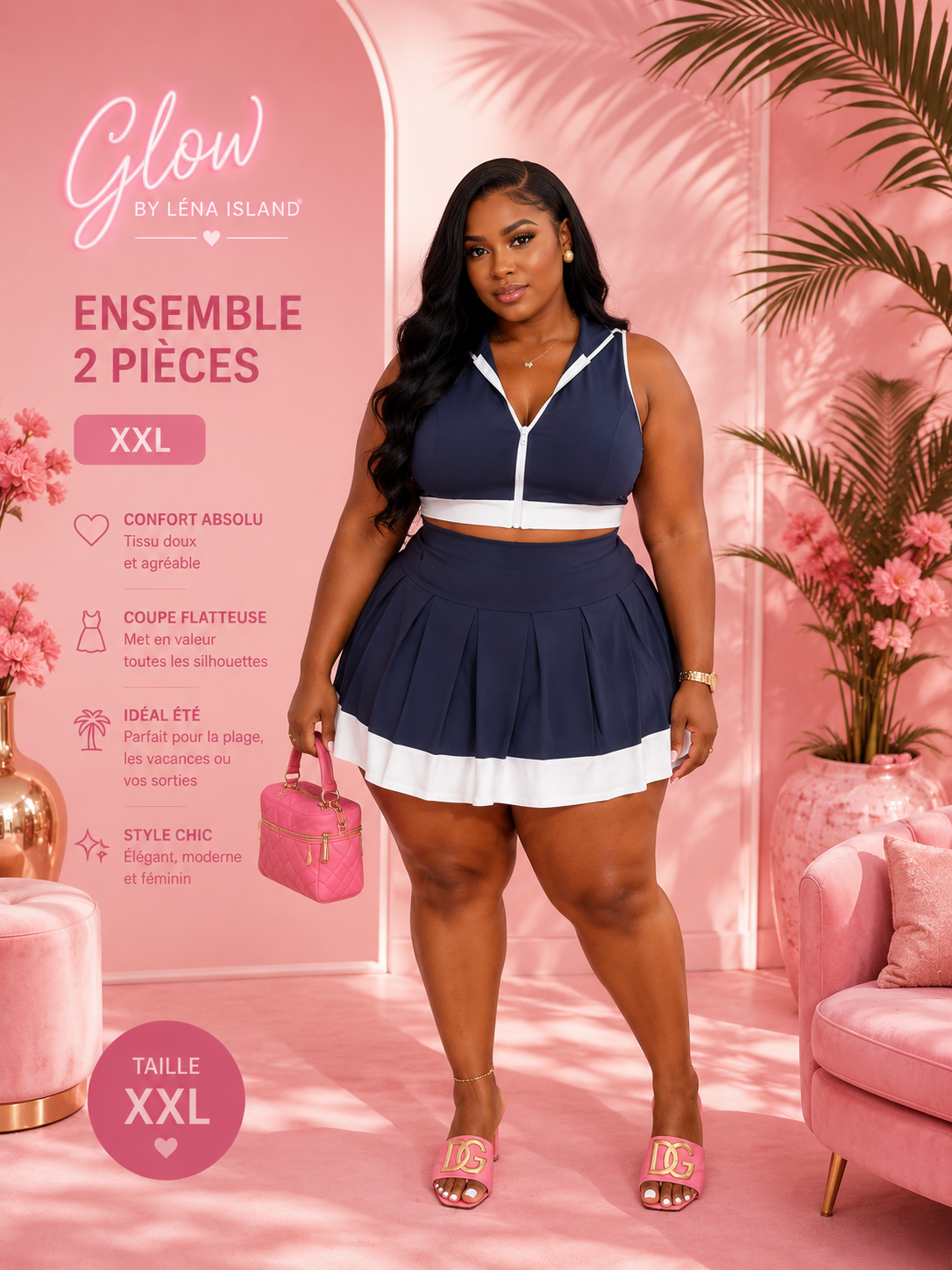🌸✨ Ensemble Chic & Tropical – 2 Pièces ✨🌸