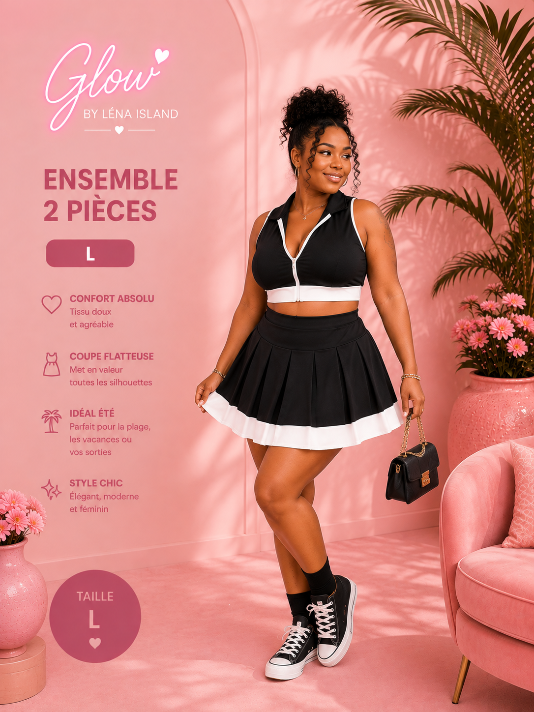 🌸✨ Ensemble Chic & Tropical – 2 Pièces ✨🌸