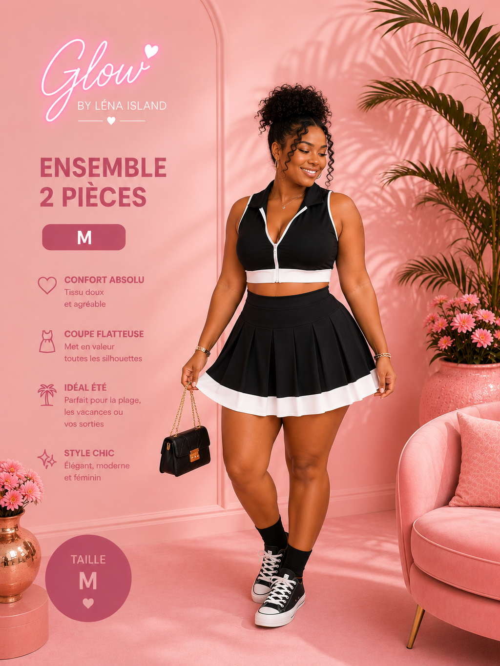 🌸✨ Ensemble Chic & Tropical – 2 Pièces ✨🌸