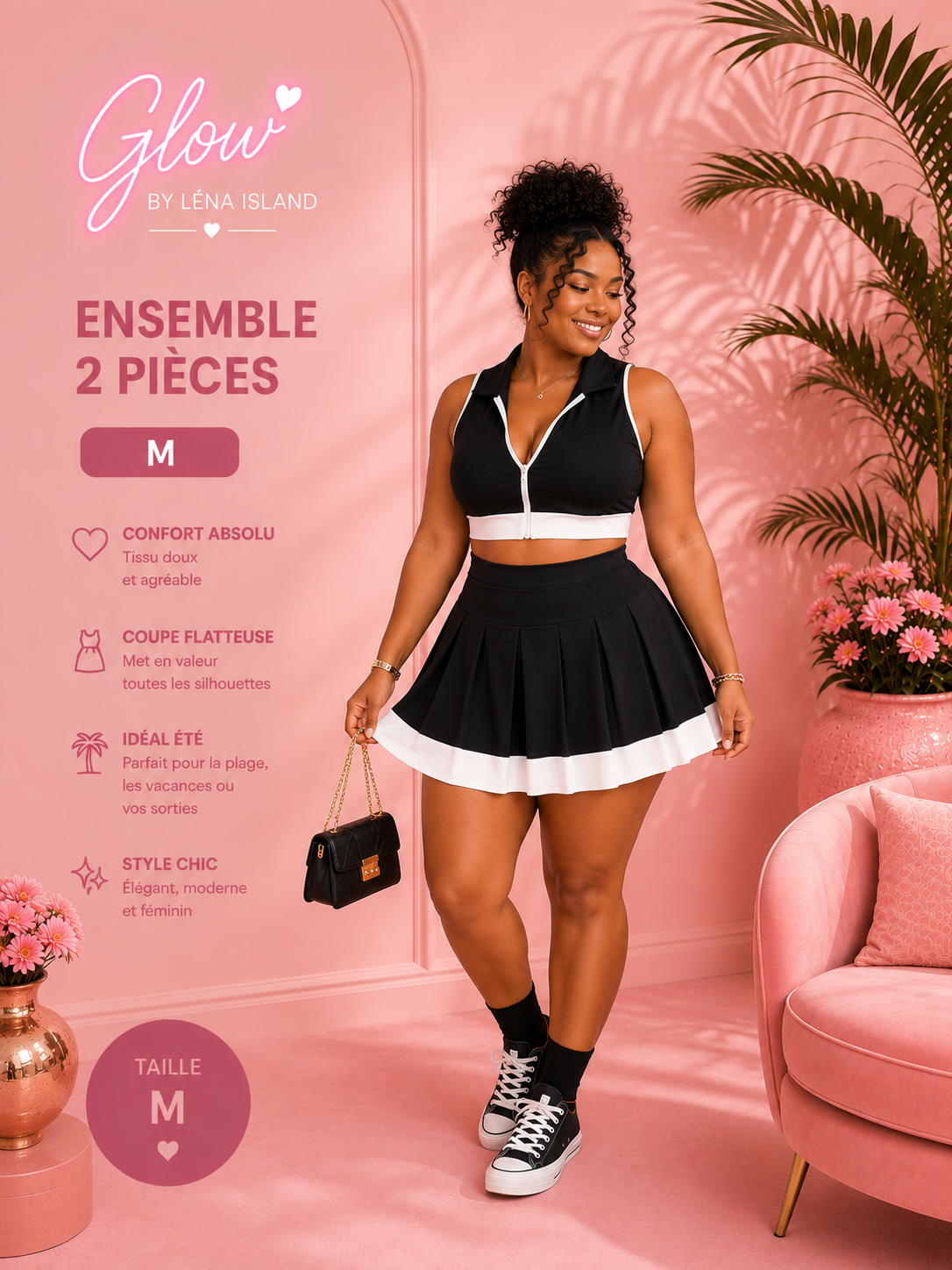 🌸✨ Ensemble Chic & Tropical – 2 Pièces ✨🌸