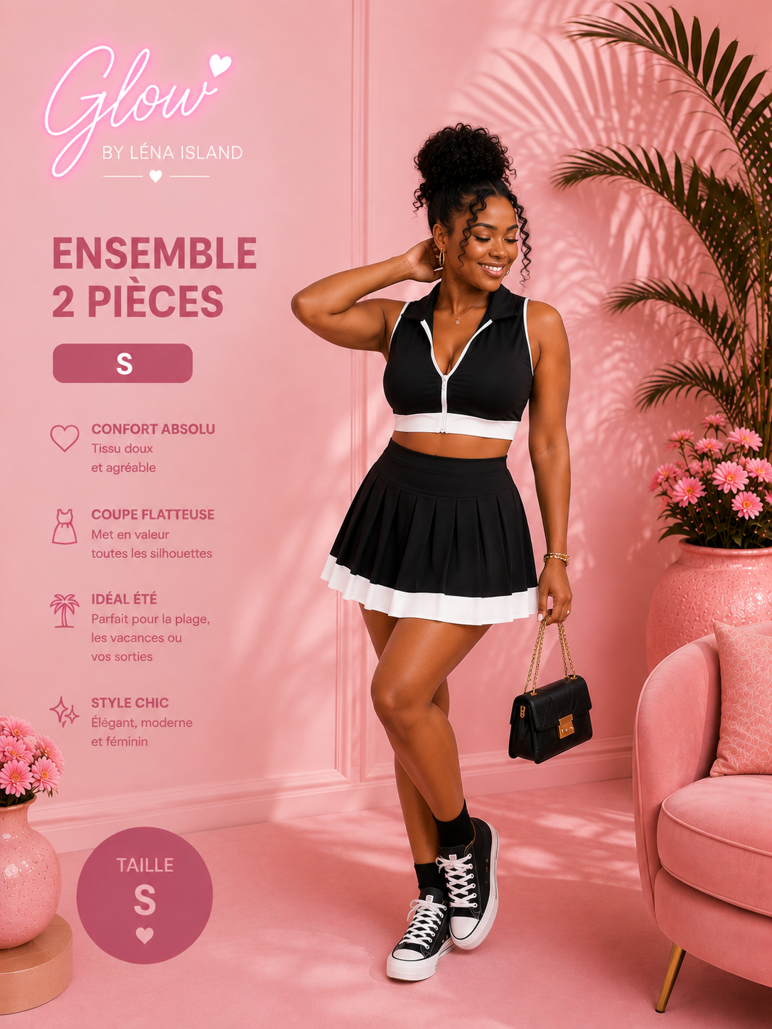 🌸✨ Ensemble Chic & Tropical – 2 Pièces ✨🌸