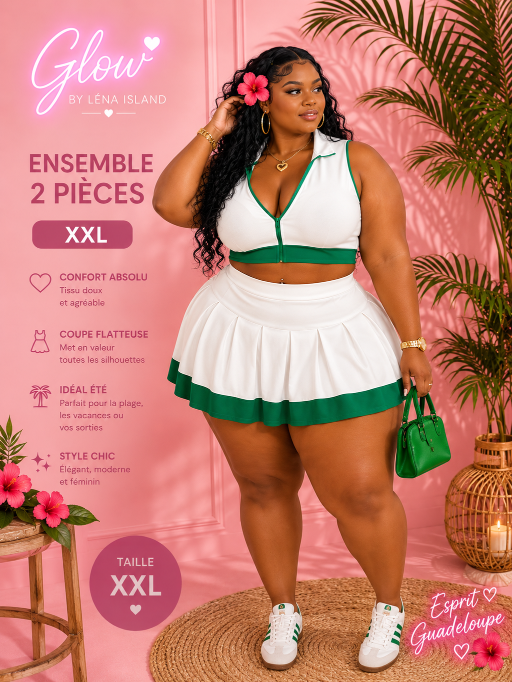 🌸✨ Ensemble Chic & Tropical – 2 Pièces ✨🌸