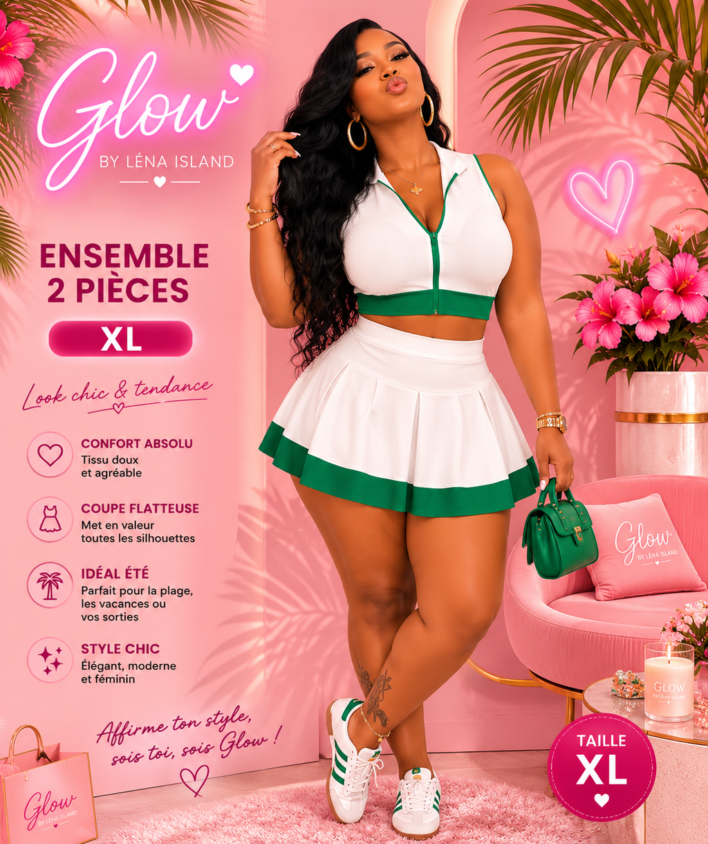 🌸✨ Ensemble Chic & Tropical – 2 Pièces ✨🌸