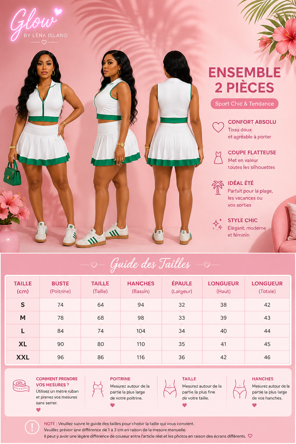 🌸✨ Ensemble Chic & Tropical – 2 Pièces ✨🌸
