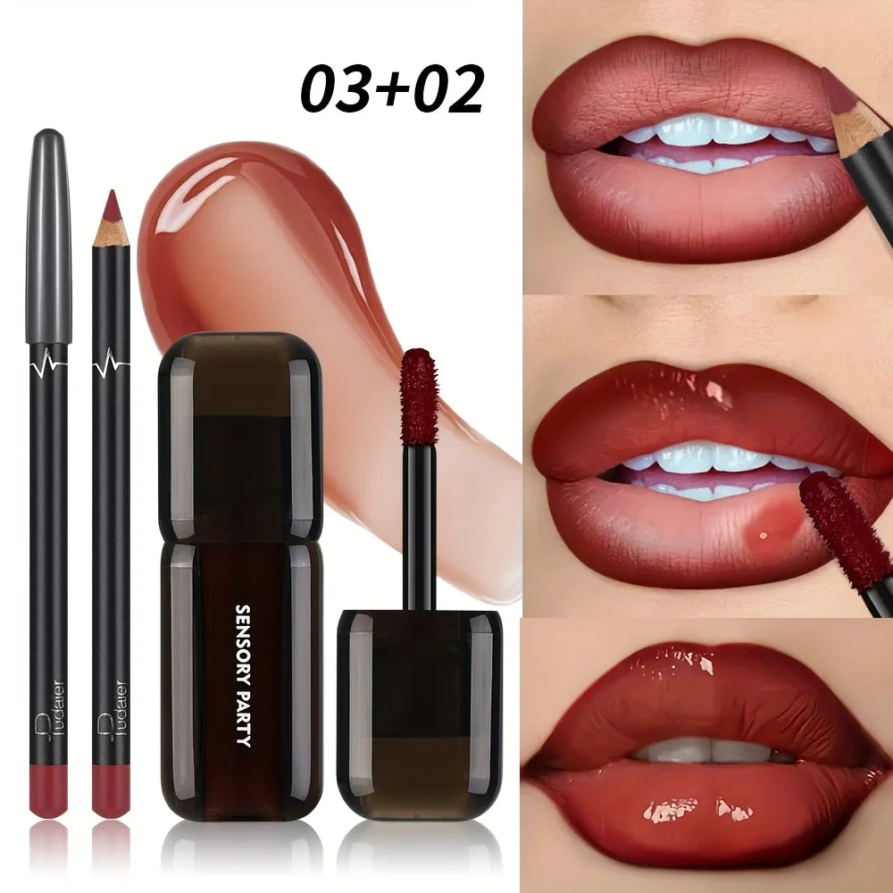 💖 Duo Lèvres Perfect Glow – Crayon + Gloss Ultra Brillant ✨