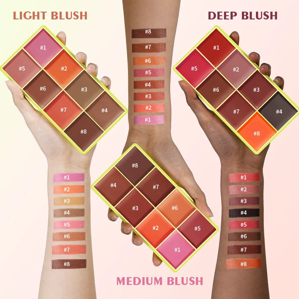 💖✨ Palette Maquillage 3-en-1 – Blush, Sourcils & Highlighter 💄🌸