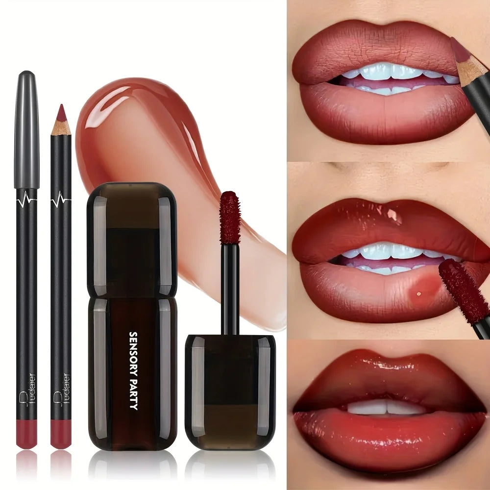 💖 Duo Lèvres Perfect Glow – Crayon + Gloss Ultra Brillant ✨