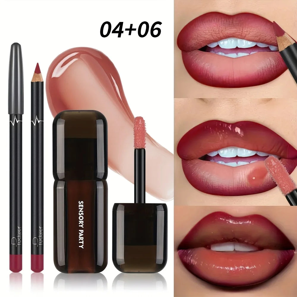 💖 Duo Lèvres Perfect Glow – Crayon + Gloss Ultra Brillant ✨